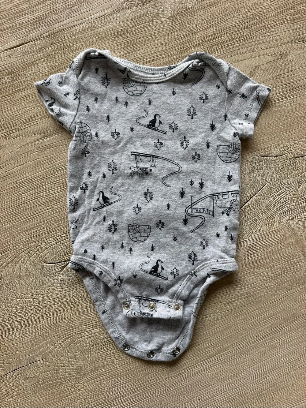Carter's Gray Printed Baby One-Piece Bodysuit
